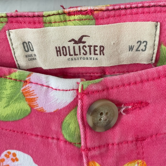 Hollister Floral Low Rise Shorts W23 Size 00 Pink Orange Hawaiian Summer Holiday - Picture 2 of 12